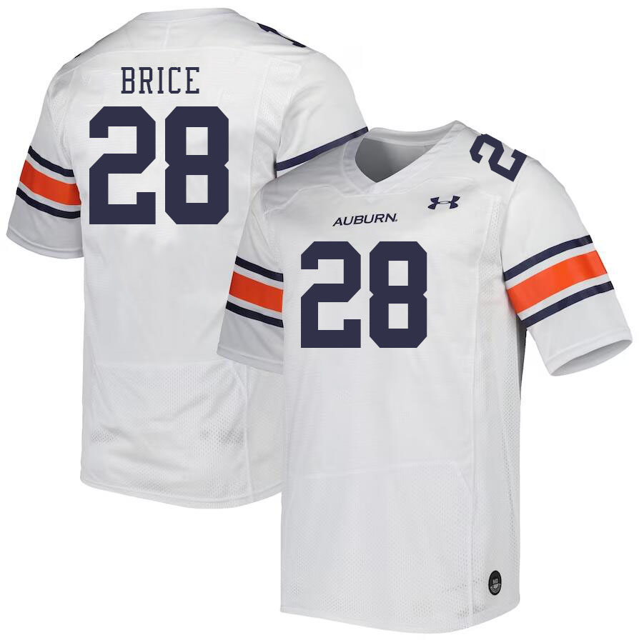 Men #28 Hayden Brice Auburn Tigers College Football Jerseys Stitched-White